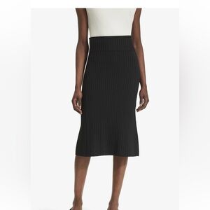 NWT J MCLAUGHLIN The York Black Ribbed Stretch Sweater Fold Over Career Skirt XL